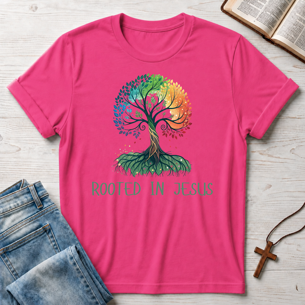 Rooted in Jesus Tree T-Shirt