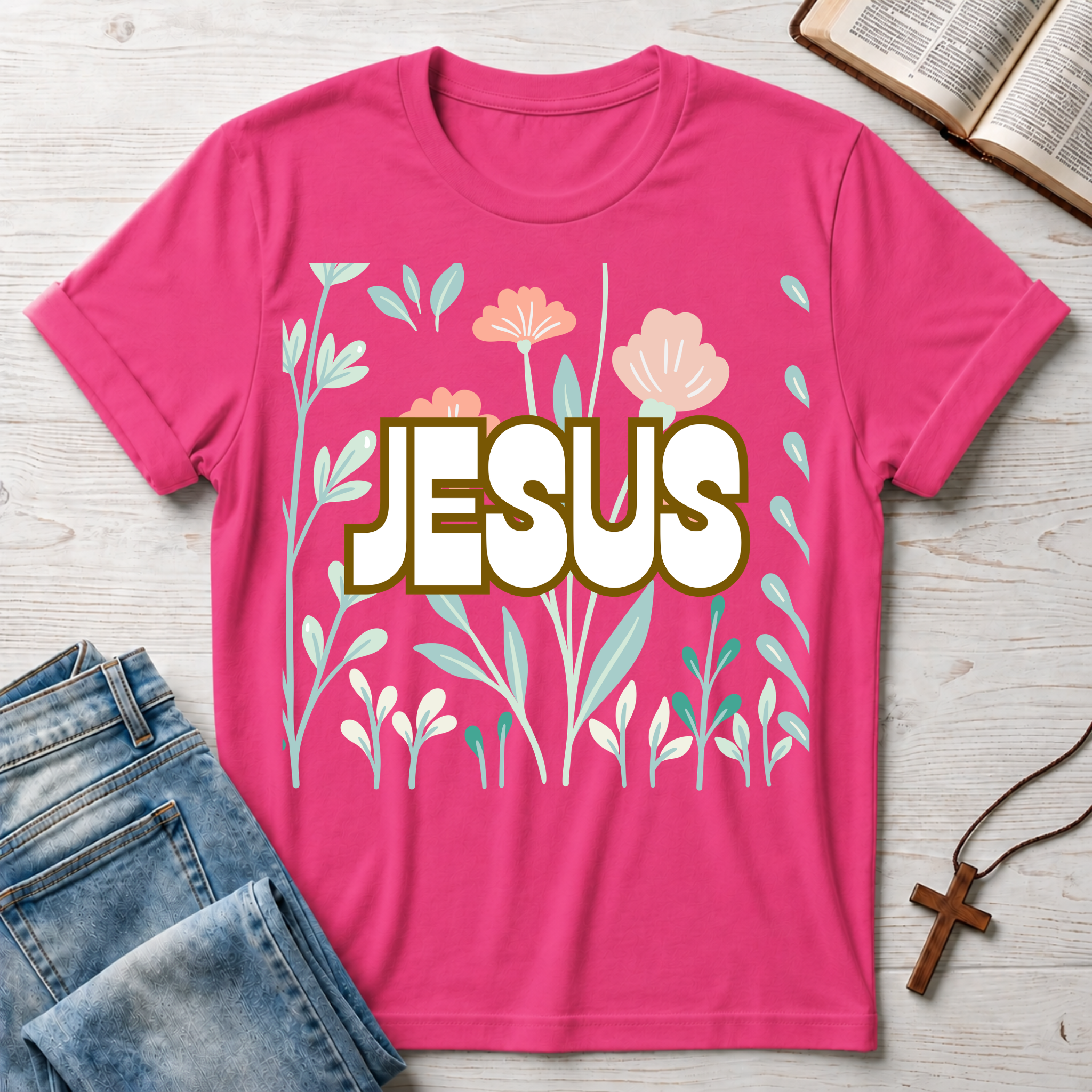 Jesus Flowers T-Shirt