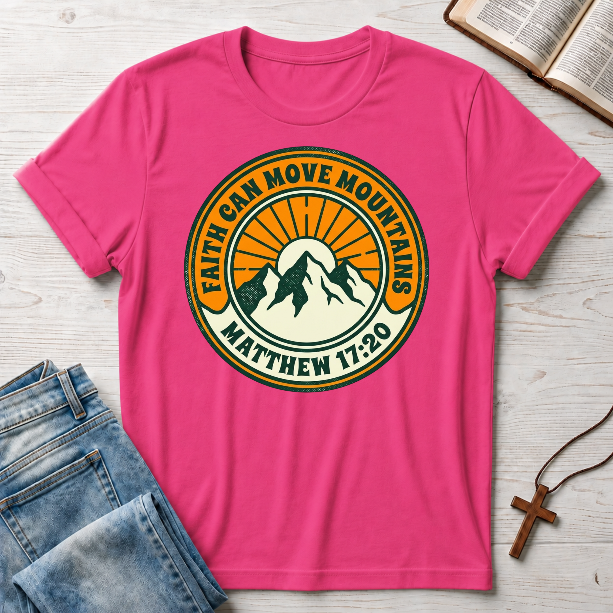 Matthew 17:20 Faith Can Move Mountains T-Shirt