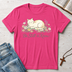 Floral Be Still & Know Cat T-Shirt