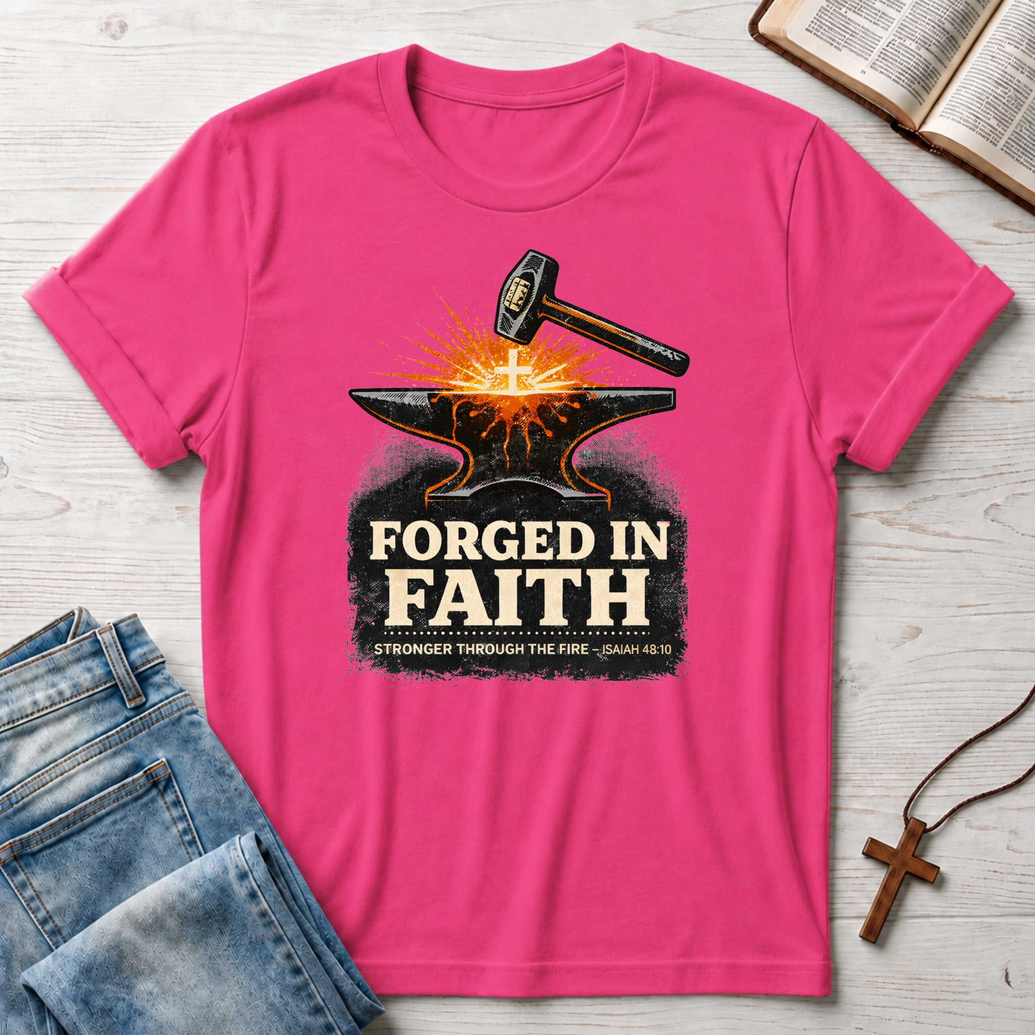 Forged In Faith Hammer T-Shirt