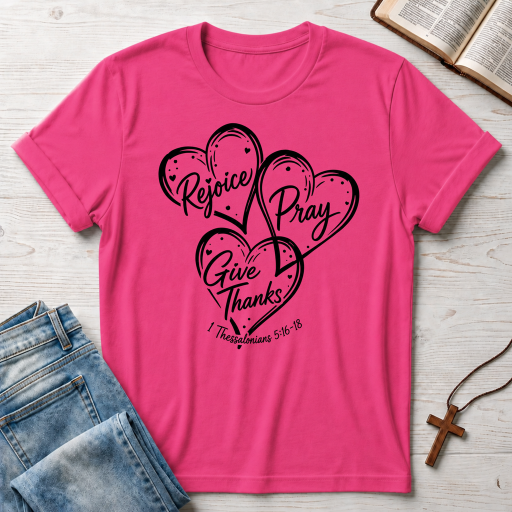Hearts Rejoice Pray Give Thanks T-Shirt