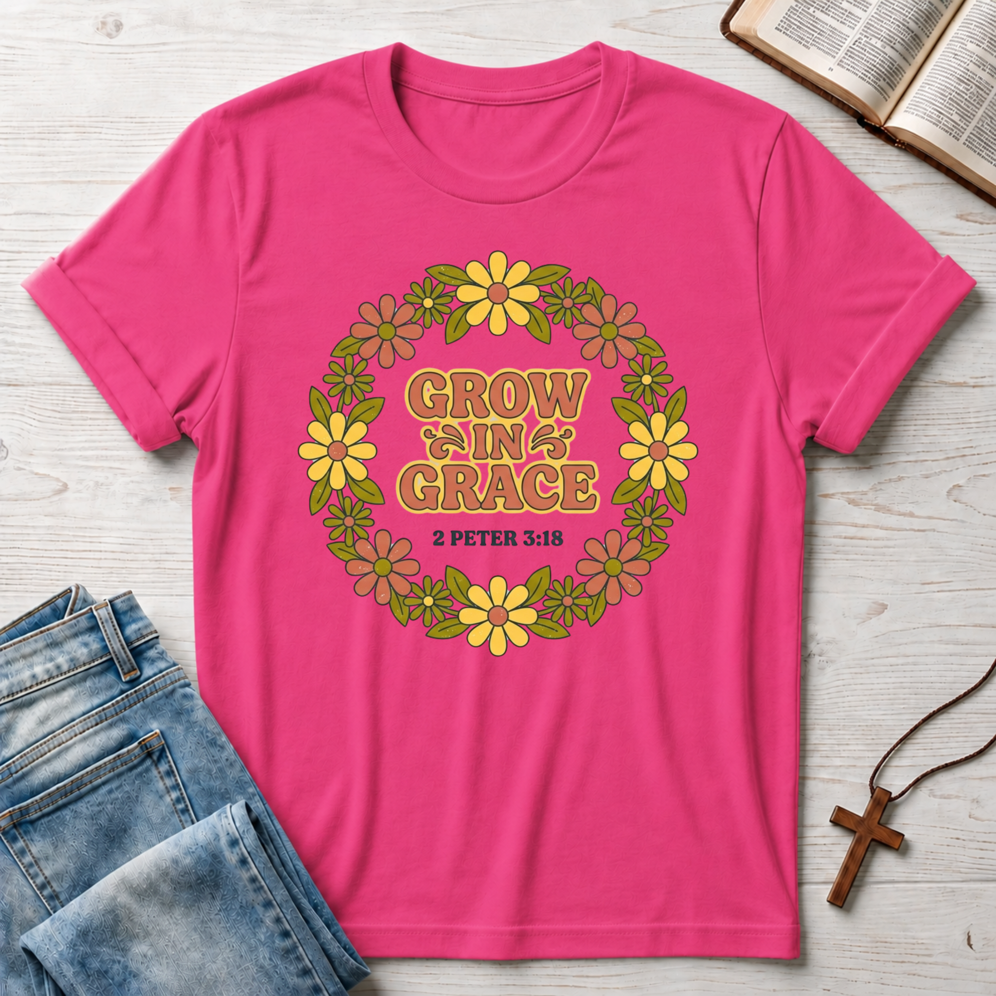 2 Peter 3:18 Grow In Grace T-Shirt