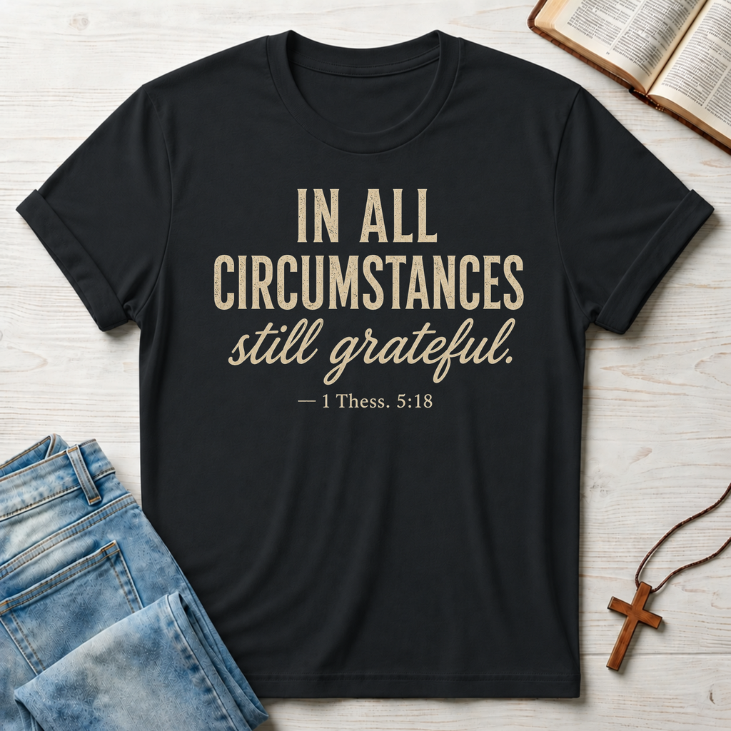 In All Circumstances Still Grateful 1 Thessalonians 5:18 T-Shirt