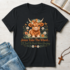 Jesus Take The Wheel Highland Cow Humor T-Shirt