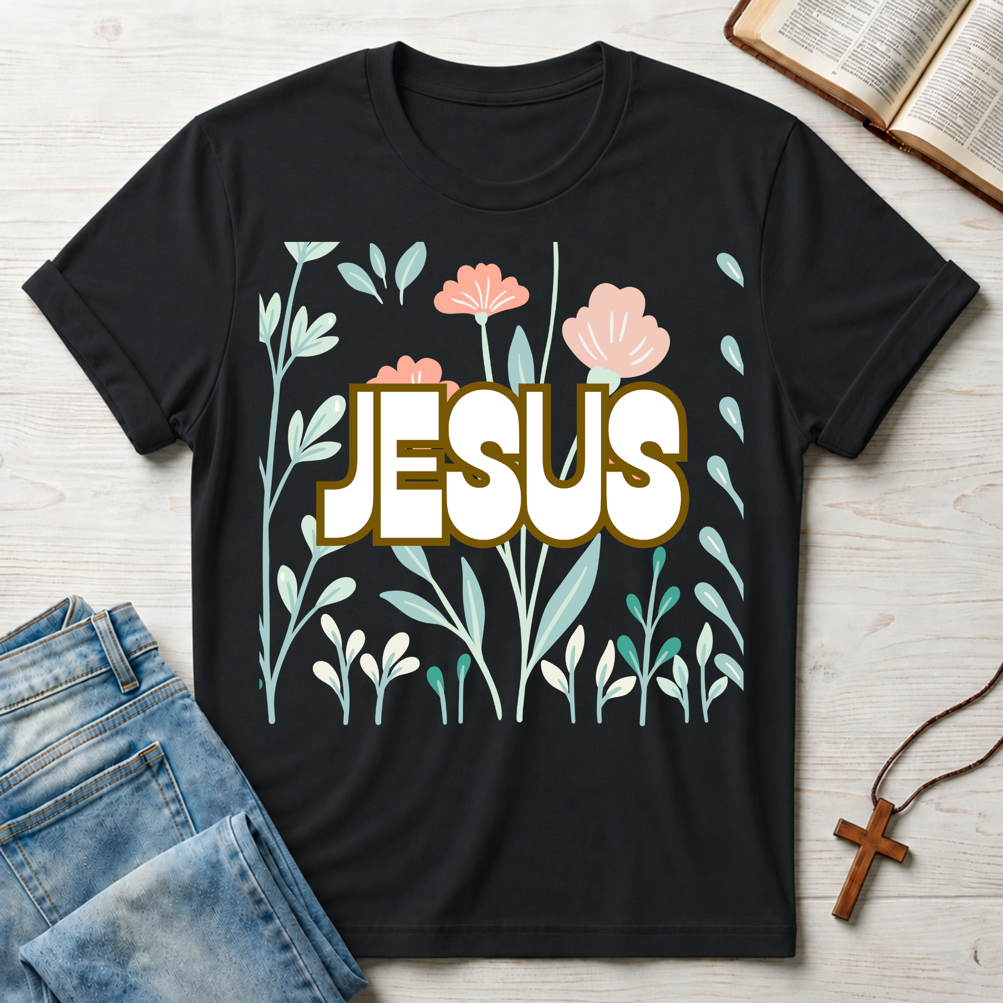 Jesus Flowers T-Shirt