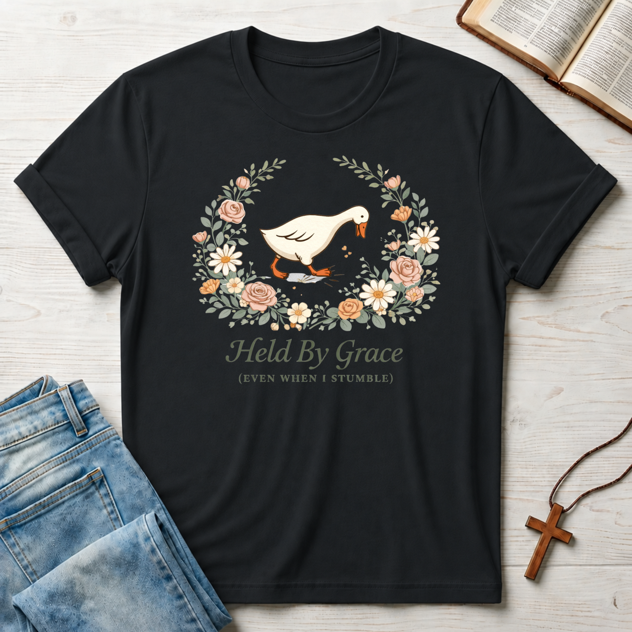 Held By Grace Duck T-Shirt