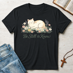 Floral Be Still & Know Cat T-Shirt