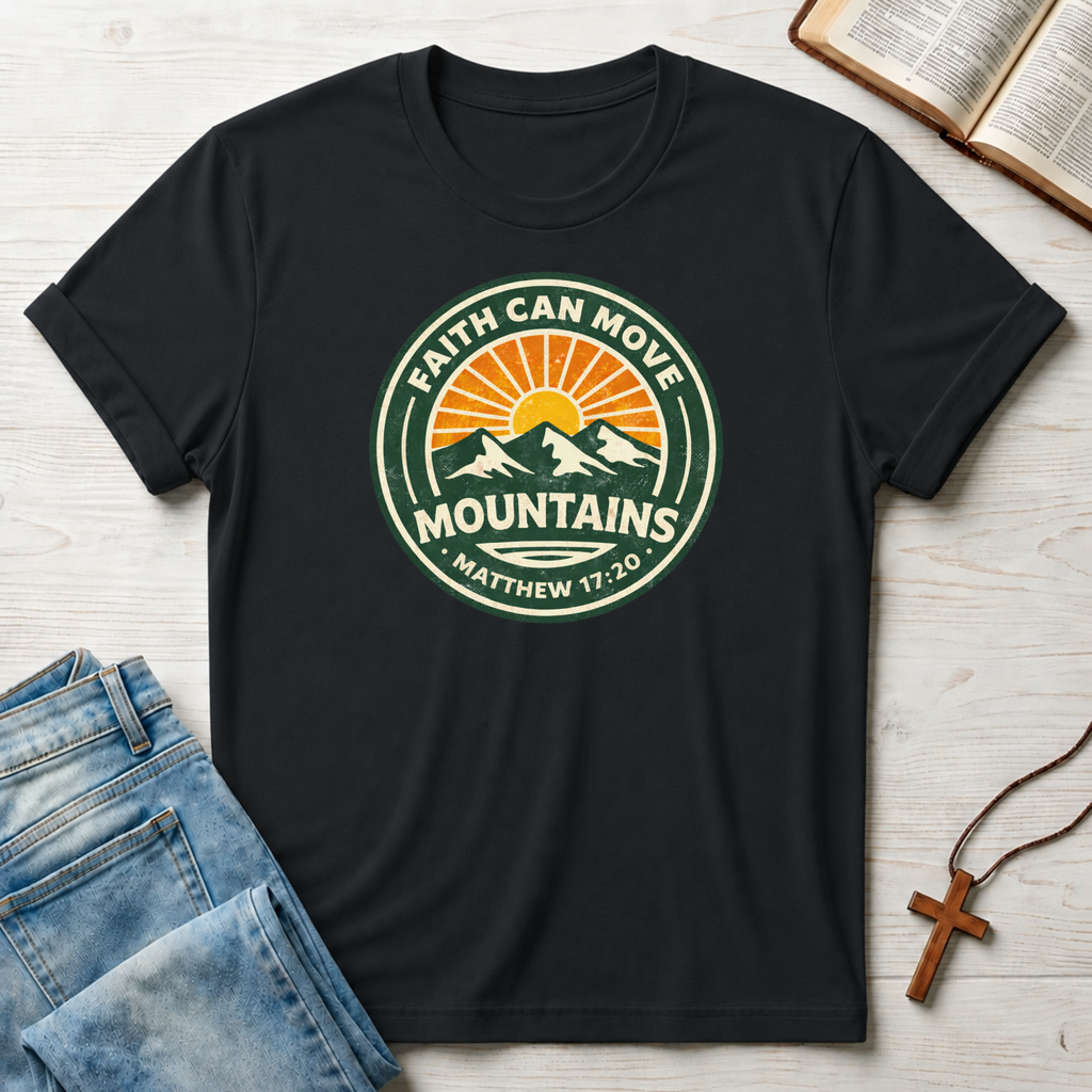 Faith Can Move Mountains: Matthew 17:20 T-Shirt