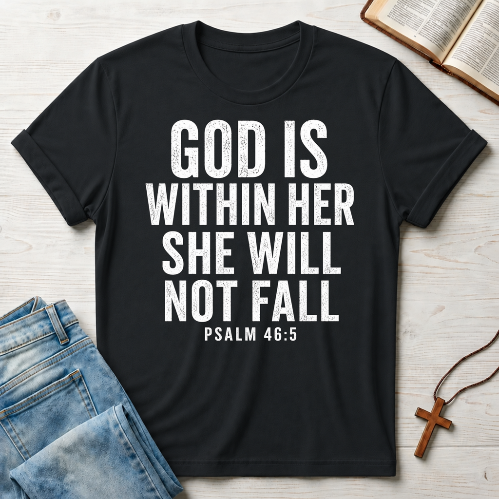 God Is Within Her Psalm 46:5 T-Shirt