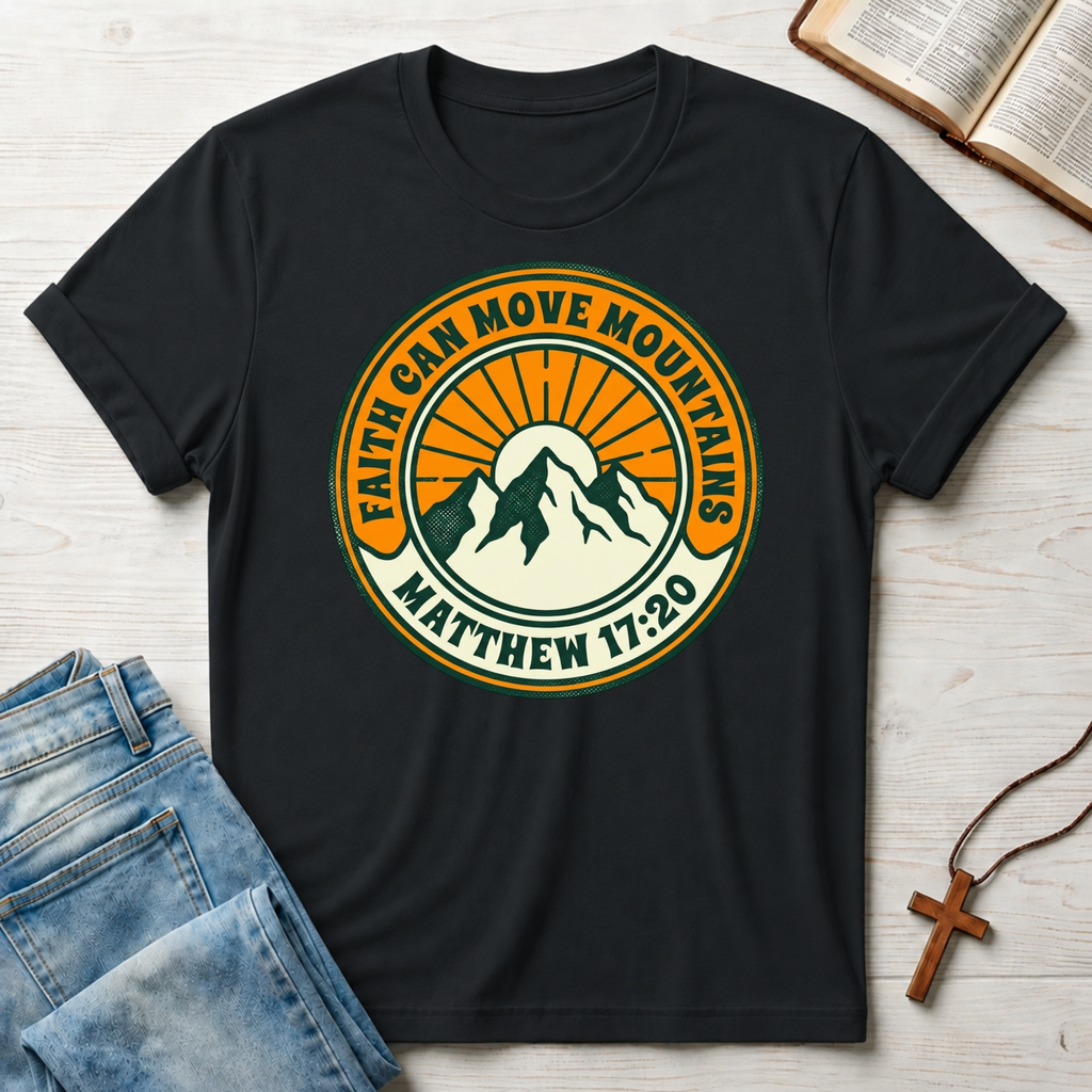 Matthew 17:20 Faith Can Move Mountains T-Shirt