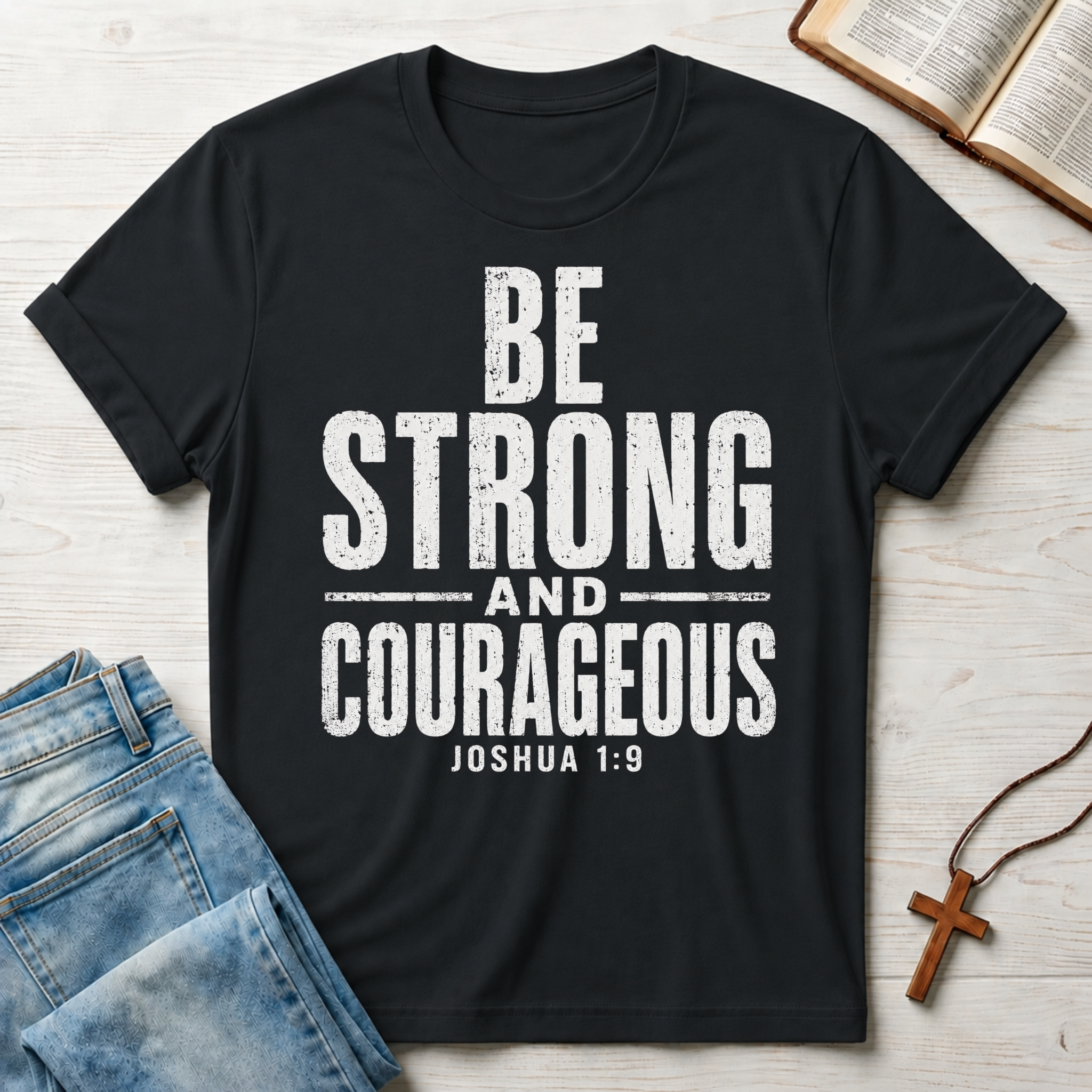Be Strong and Courageous Joshua 1:9 T-Shirt