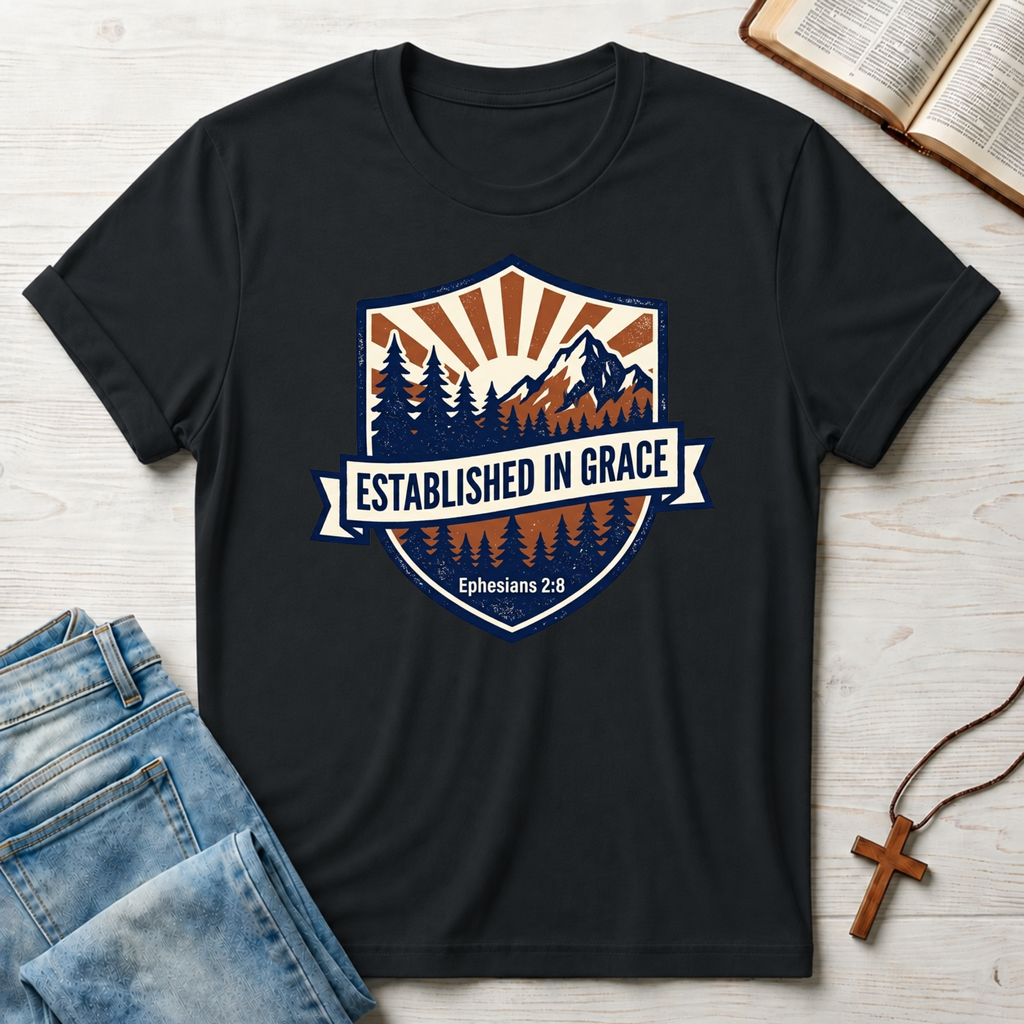 Established In Grace: Ephesians 2:8 T-Shirt