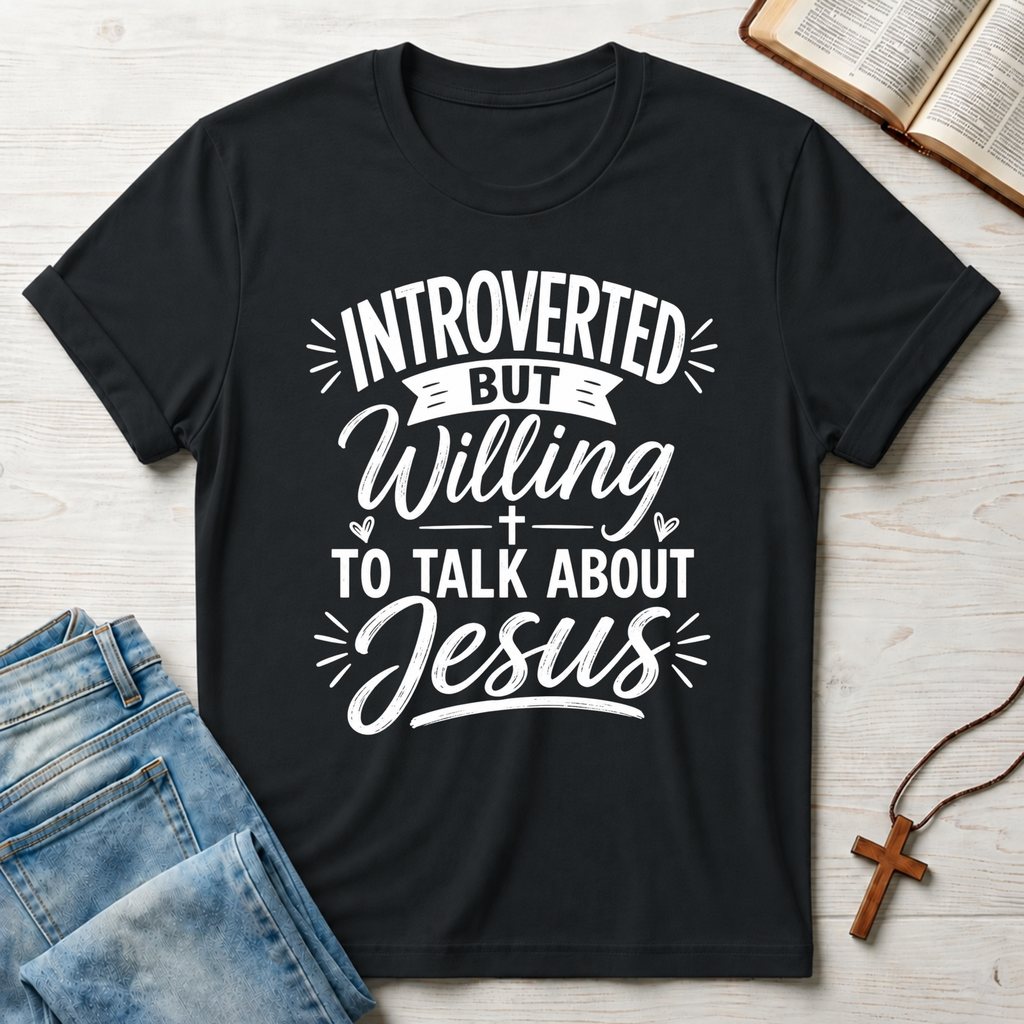 Introverted But Willing To Talk About Jesus 2 T-Shirt