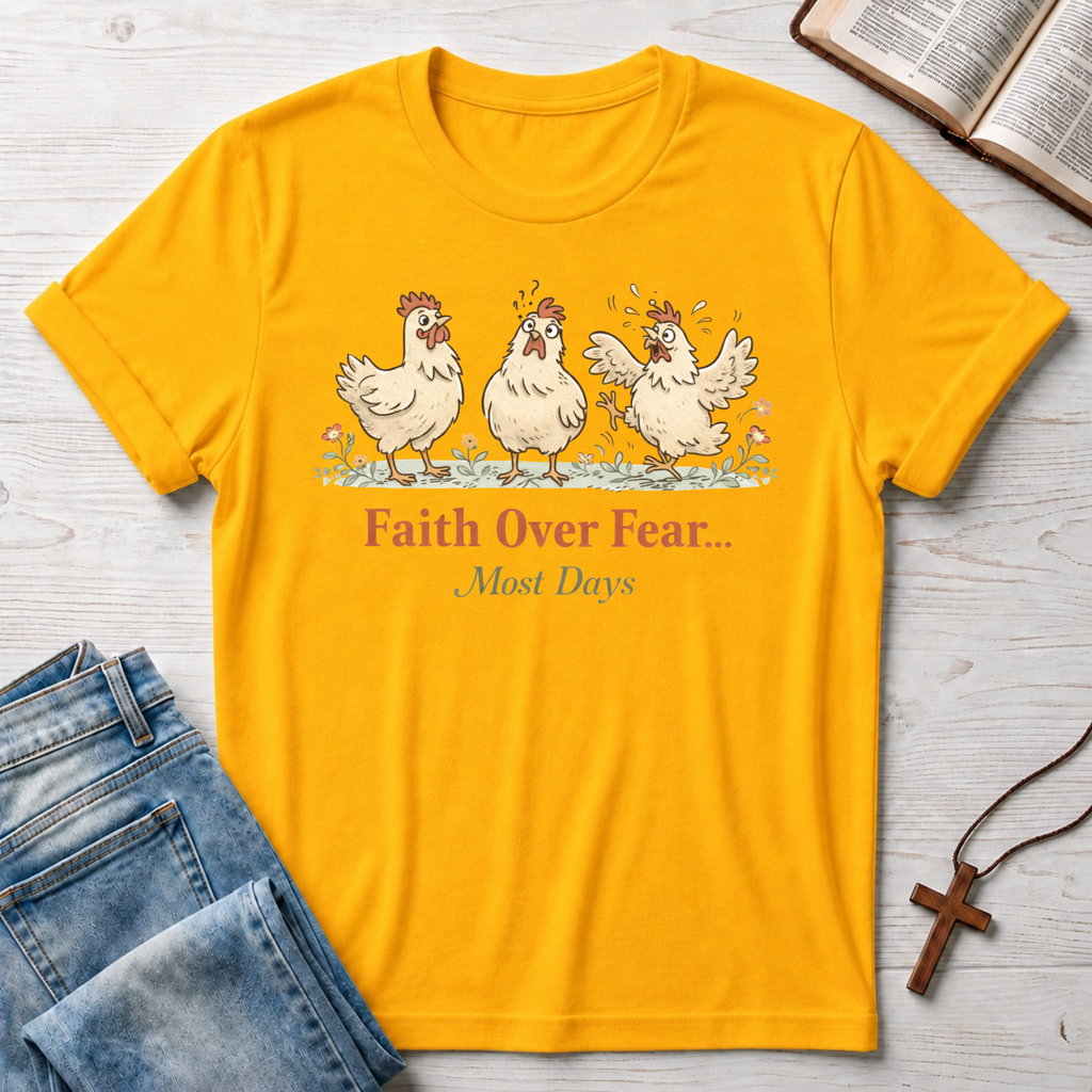 Faith Over Fear Most Days Chickens T-Shirt