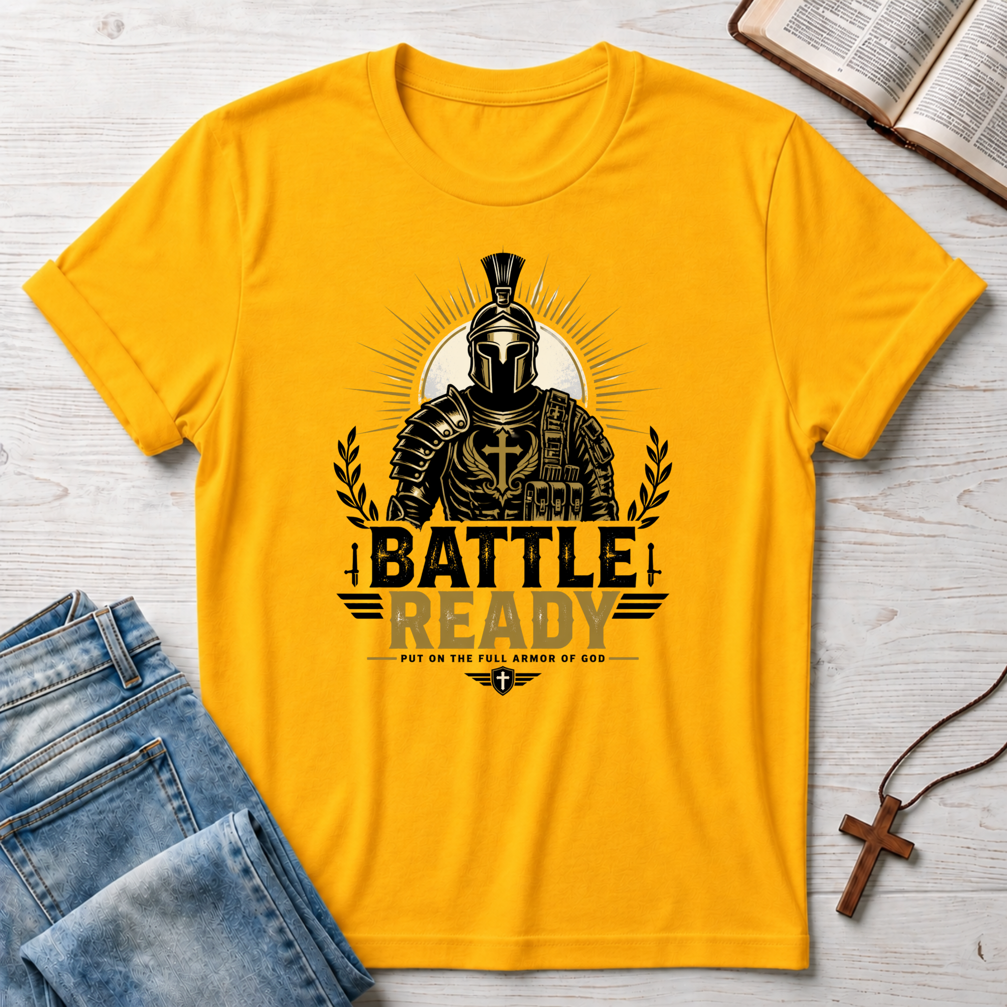 Battle Ready: Put On The Full Armor Of God T-Shirt