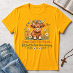Jesus Take The Wheel Highland Cow Humor T-Shirt