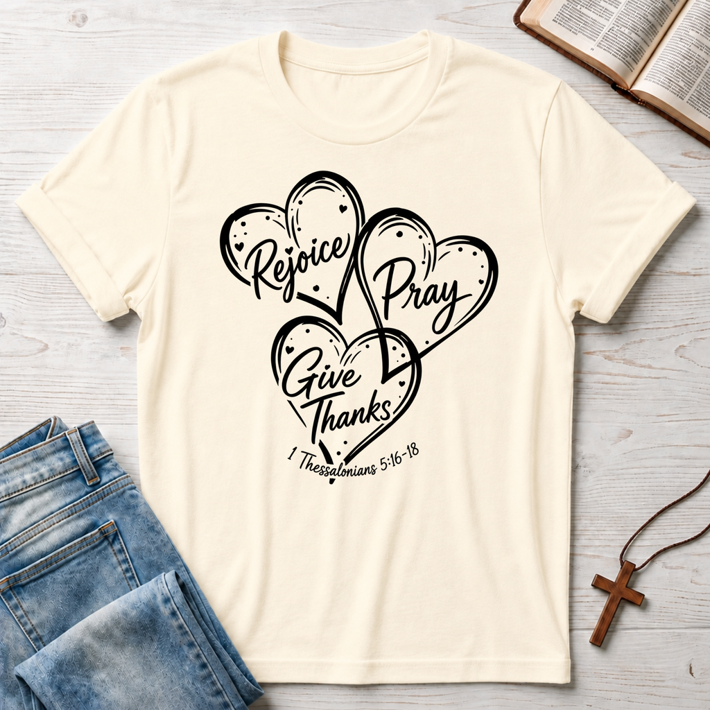Hearts Rejoice Pray Give Thanks T-Shirt