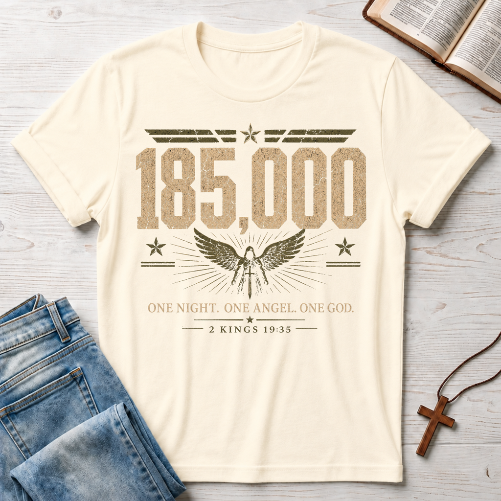 185,000 One Night. One Angel. One God. 2 Kings 19:35 T-Shirt