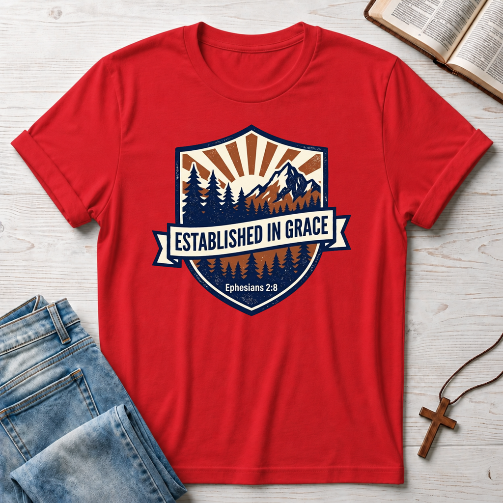 Established In Grace: Ephesians 2:8 T-Shirt
