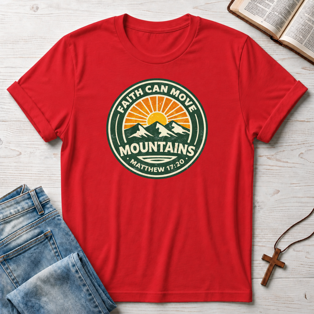 Faith Can Move Mountains: Matthew 17:20 T-Shirt