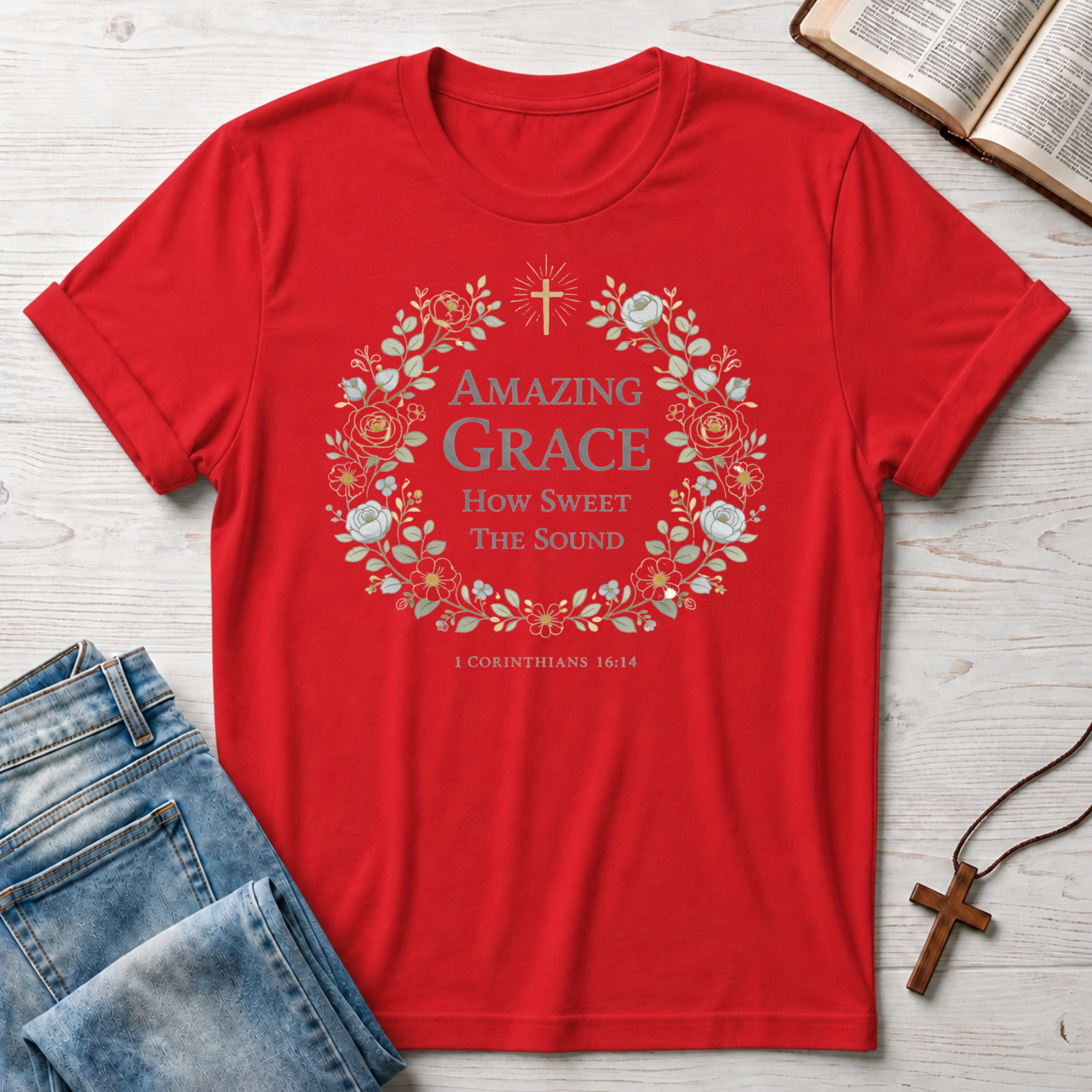 Amazing Grace: 1 Corinthians 16:14 T-Shirt
