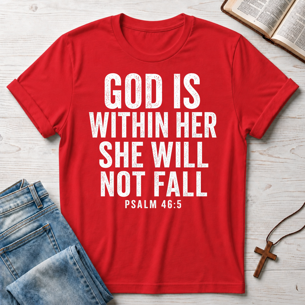 God Is Within Her Psalm 46:5 T-Shirt