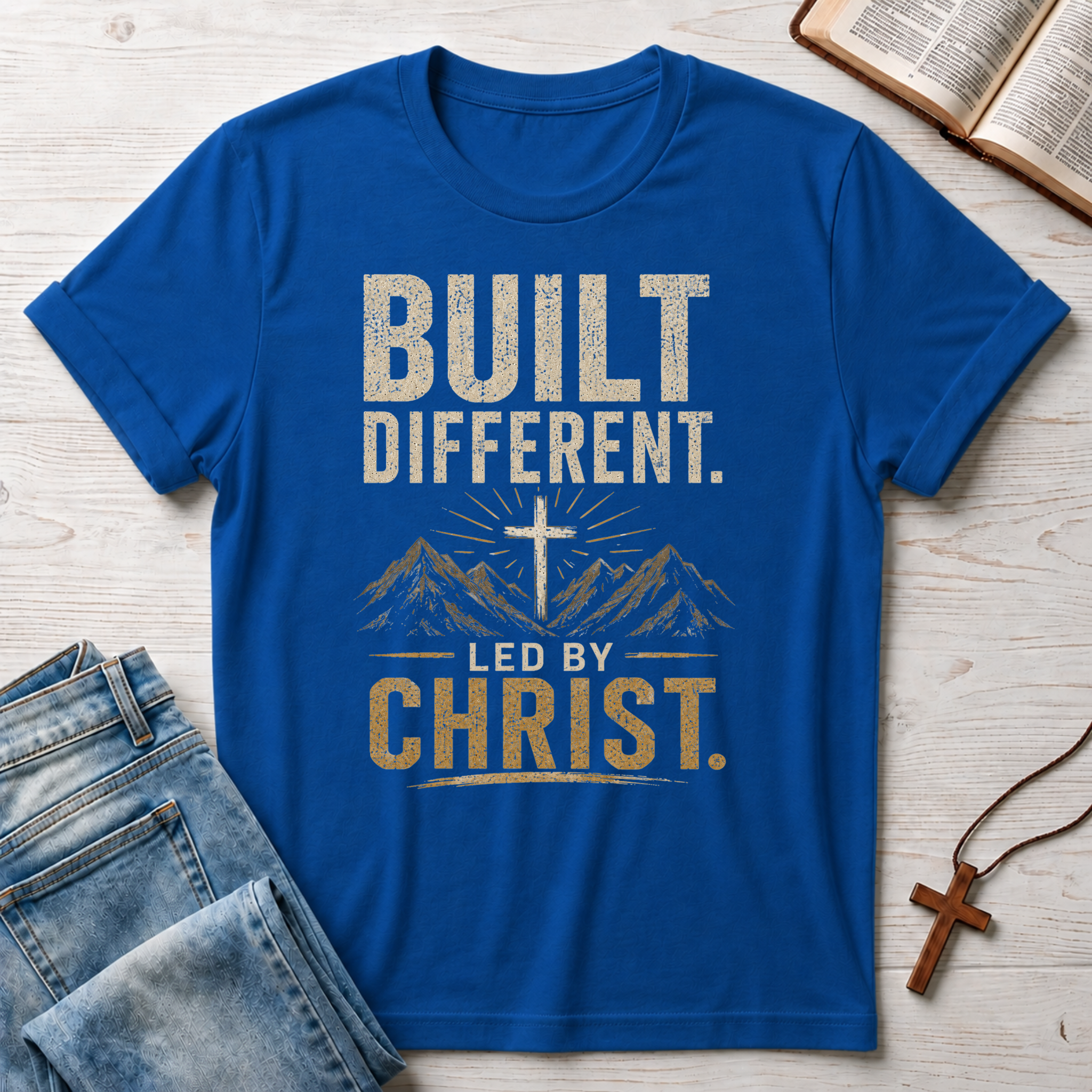 Built Different. Led By Christ. T-Shirt