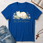 Floral Be Still & Know Cat T-Shirt