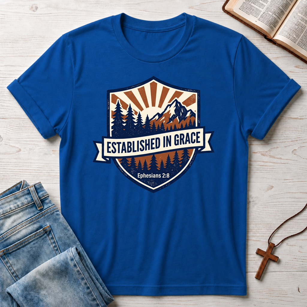 Established In Grace: Ephesians 2:8 T-Shirt