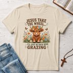 I'll Just Be Back Here Grazing Highland Cow Humor T-Shirt