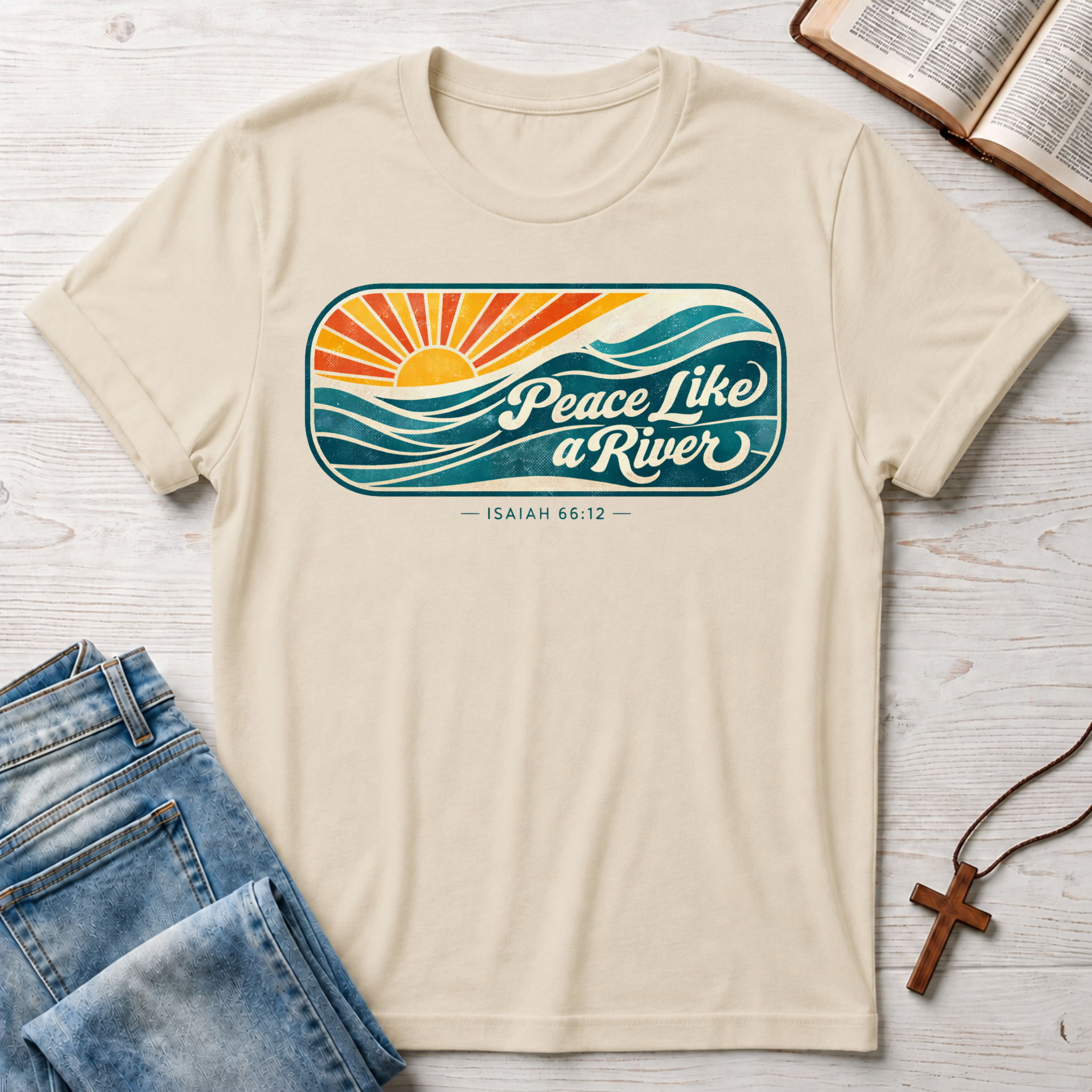 Isaiah 66:12 Peace Like a River T-Shirt