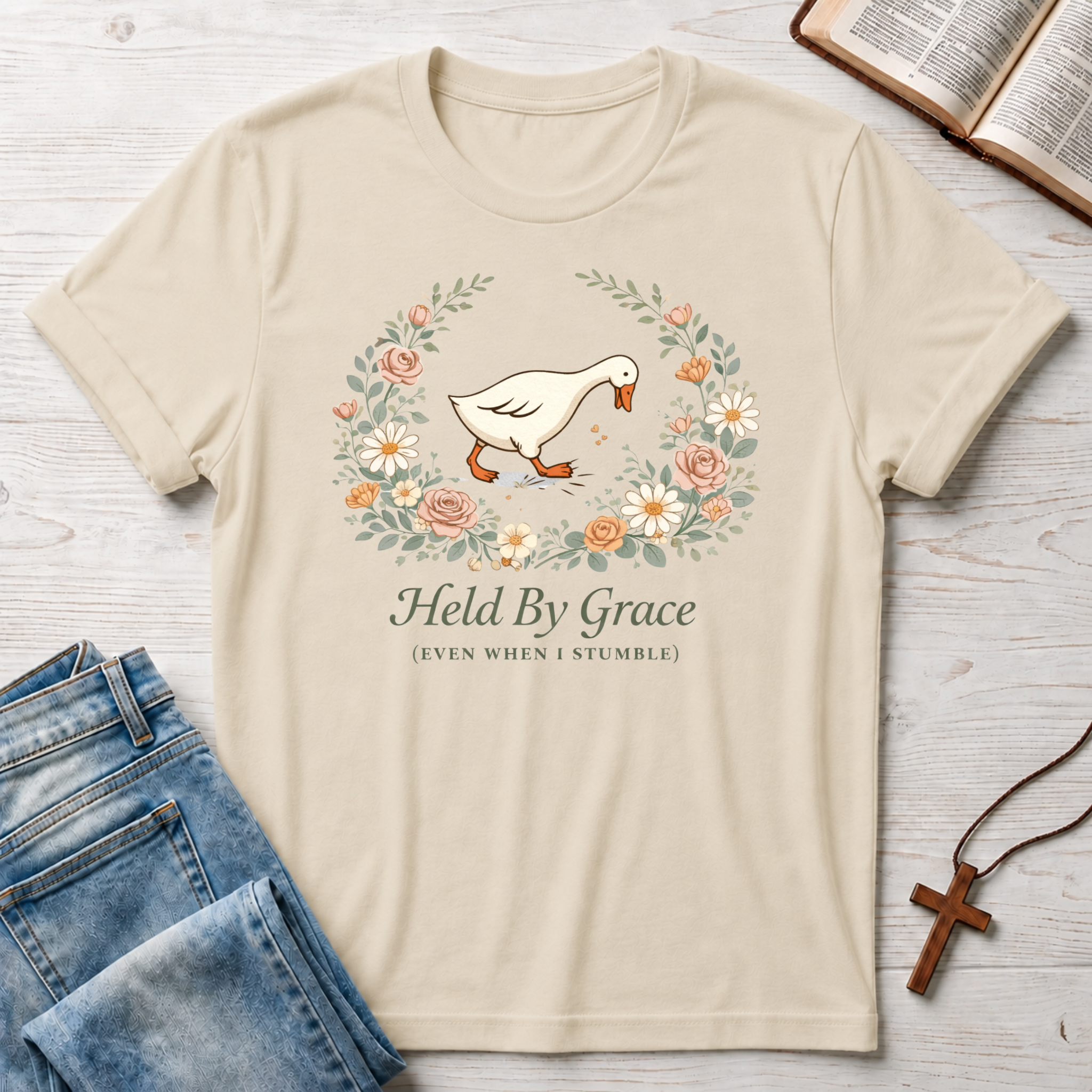 Held By Grace Duck T-Shirt