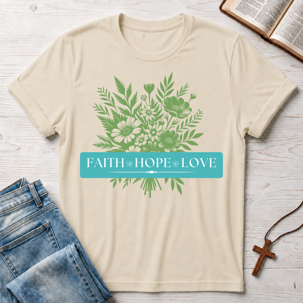 Faith Hope Love Flowers 1 T-Shirt