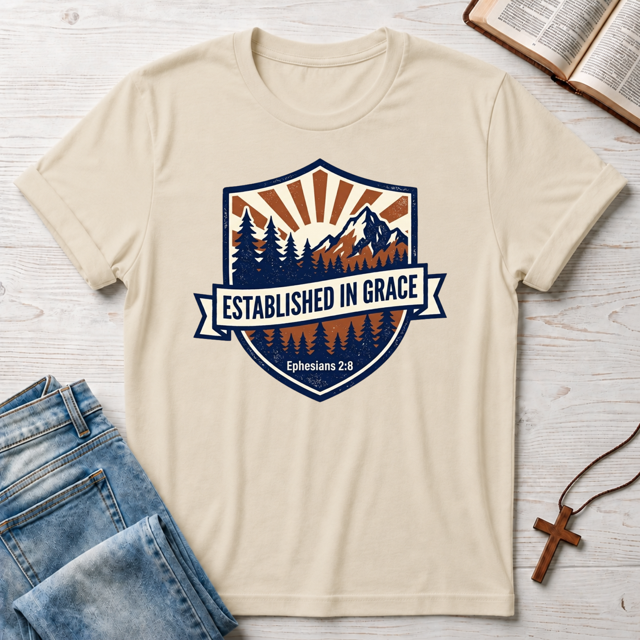 Established In Grace: Ephesians 2:8 T-Shirt