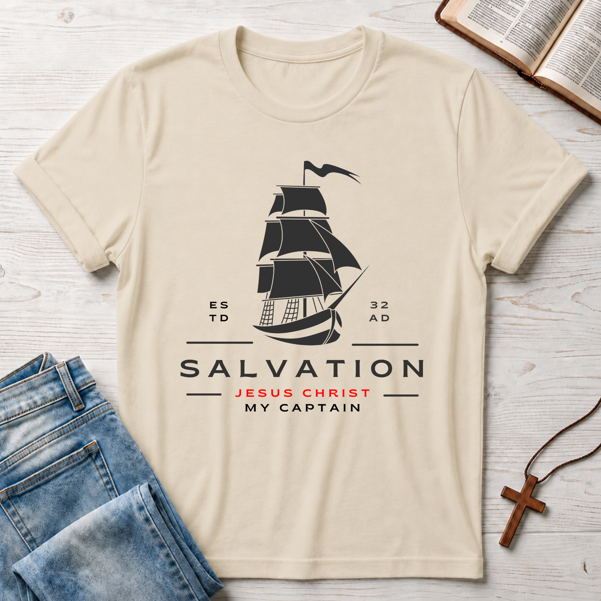 Jesus Christ: My Captain T-Shirt