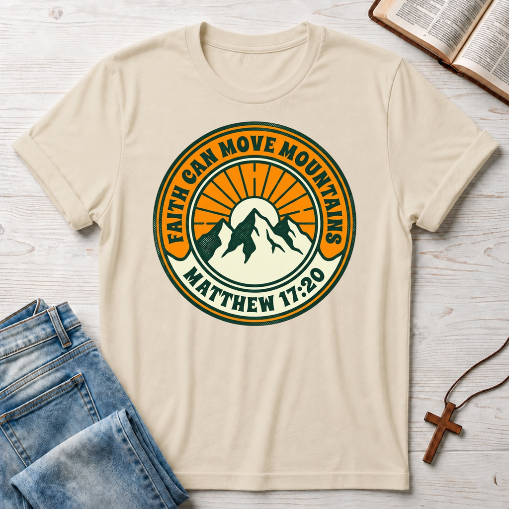 Matthew 17:20 Faith Can Move Mountains T-Shirt