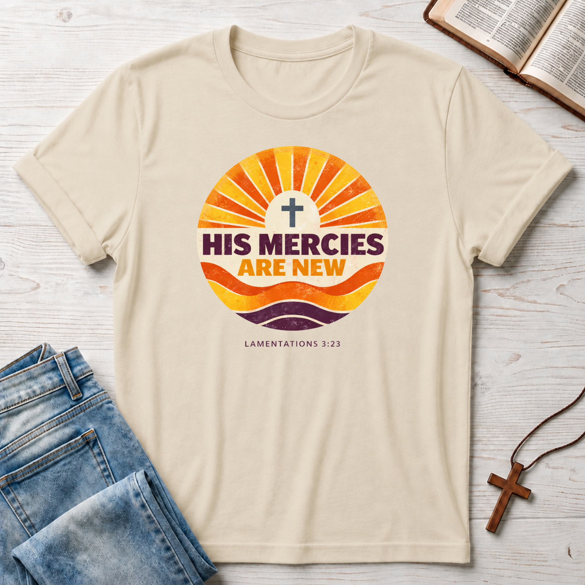 His Mercies Are New Cross T-Shirt