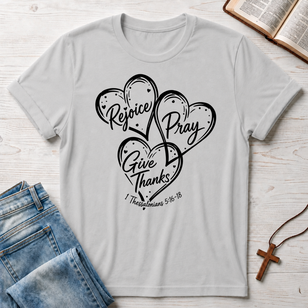 Hearts Rejoice Pray Give Thanks T-Shirt