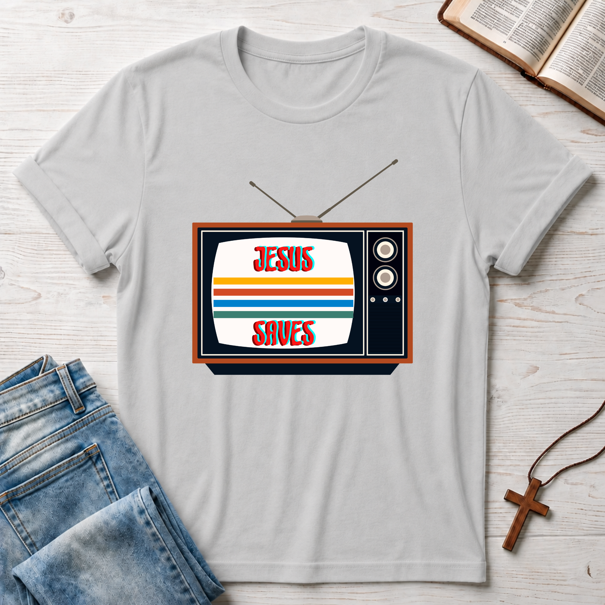 Jesus Saves TV T-Shirt