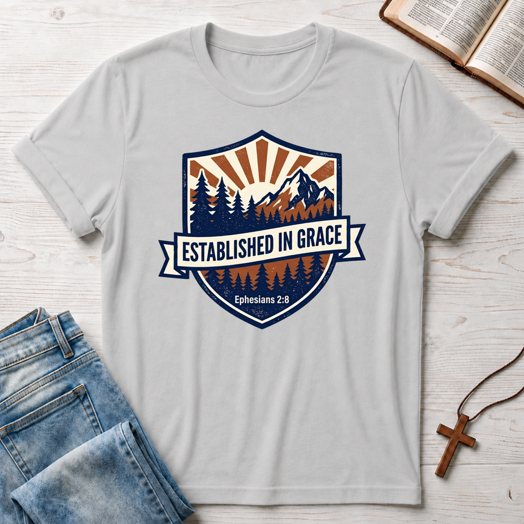 Established In Grace: Ephesians 2:8 T-Shirt