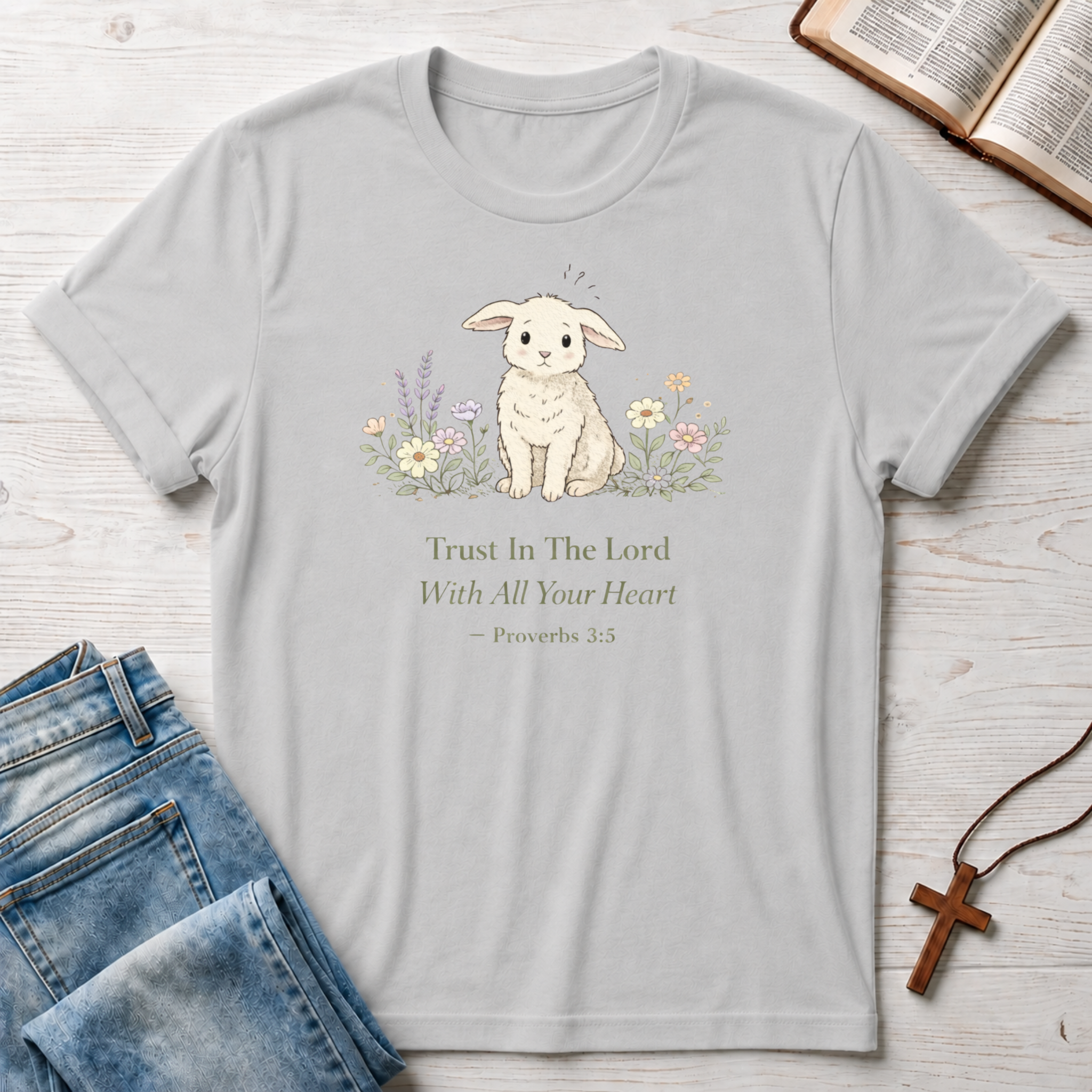 Trust In The Lord With All Your Heart Bunny T-Shirt
