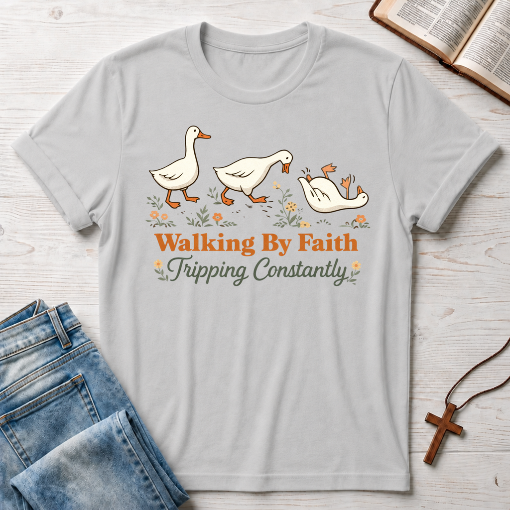 Walking By Faith Tripping Constantly Ducks T-Shirt