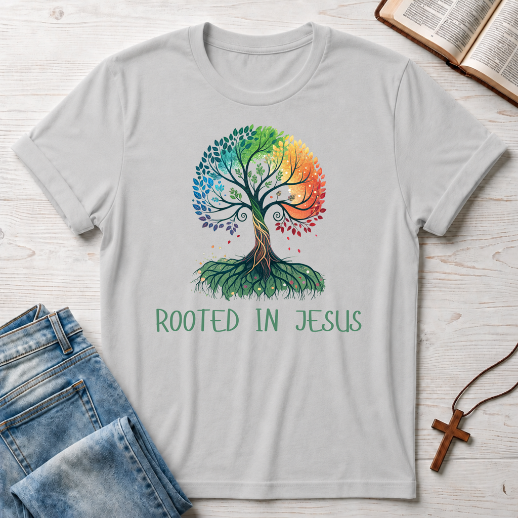 Rooted in Jesus Tree T-Shirt
