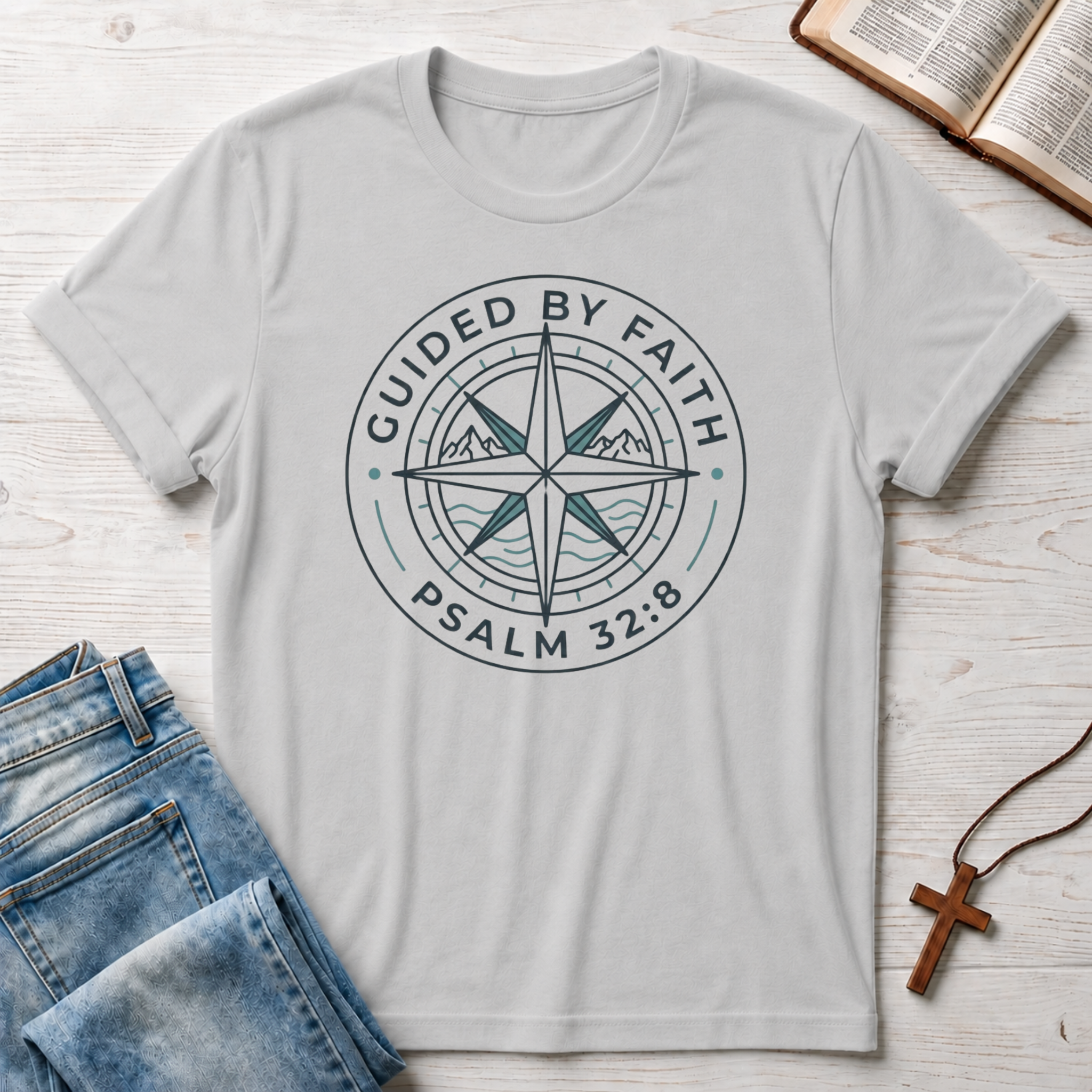 Guided By Faith: Psalm 32:8 T-Shirt