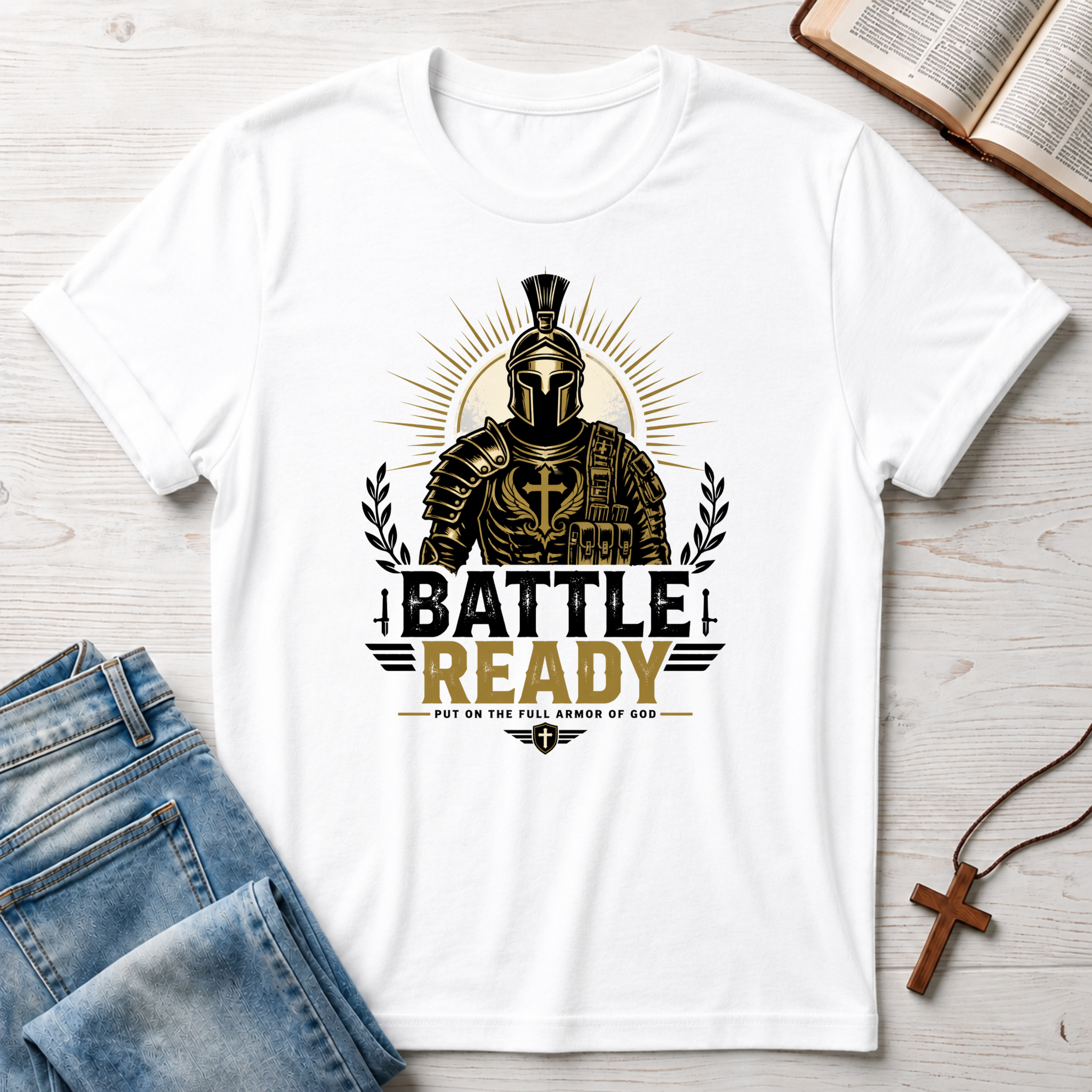 Battle Ready: Put On The Full Armor Of God T-Shirt