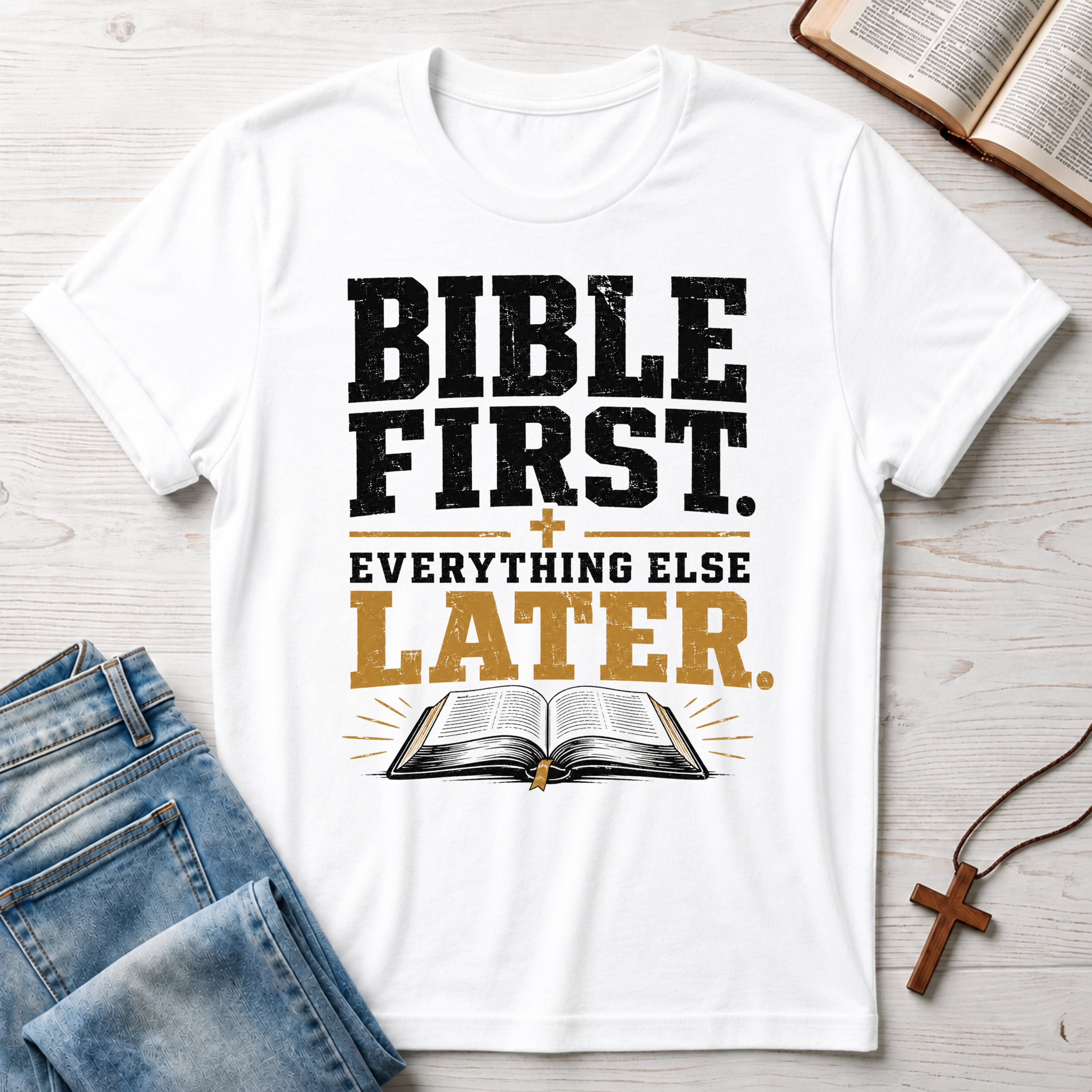 Bible First. Everything Else Later. T-Shirt