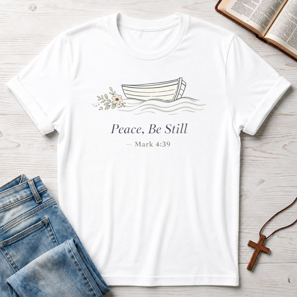 Peace, Be Still Mark 4:39 T-Shirt