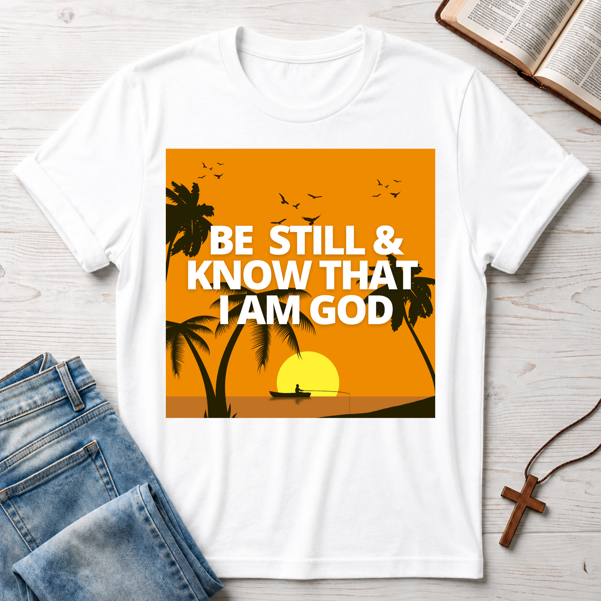 Be Still & Know That I Am God Palm Trees T-Shirt