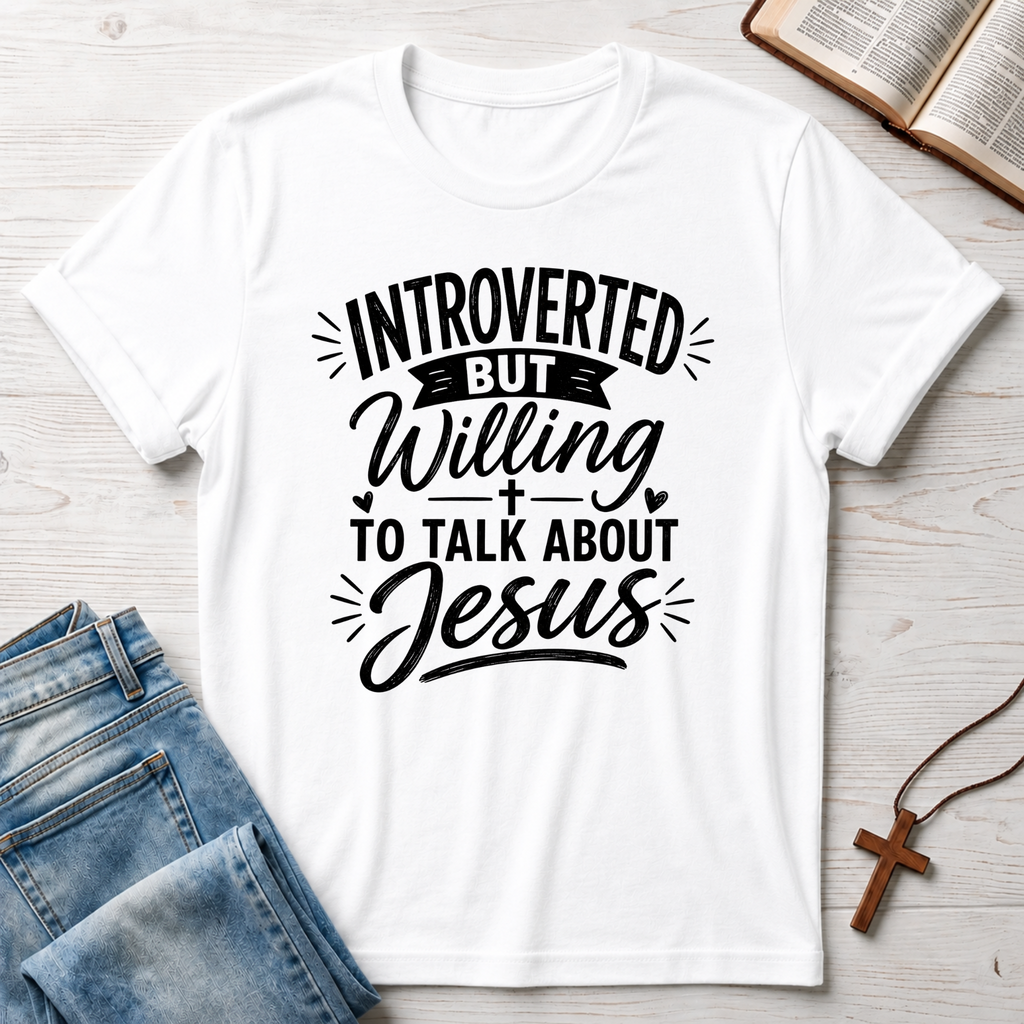 Introverted But Willing To Talk About Jesus 2 T-Shirt